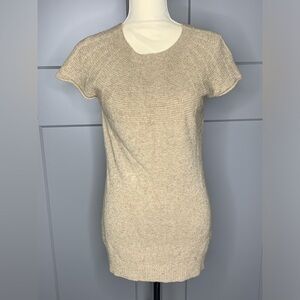 Metrics Knit Top Womens X-Large Ivory Color Short Sleeve Stretch‎